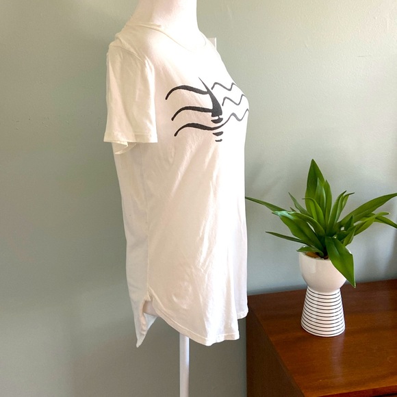 Anthropologie Sol Angeles Nautical Graphic Tee Creamy White with Charcoa… - Picture 3 of 7